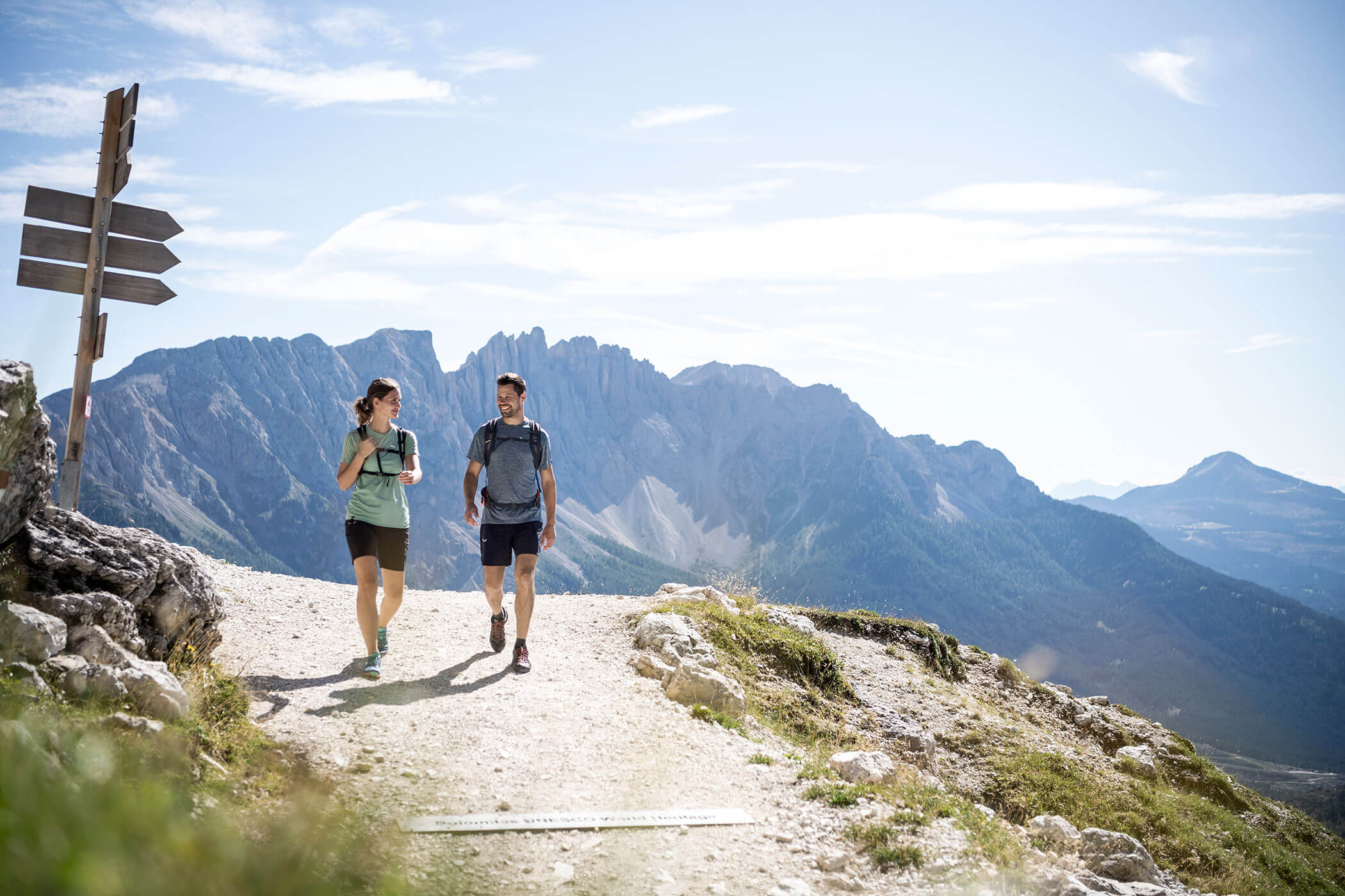 A couple hiking in summer - Hirschenhof