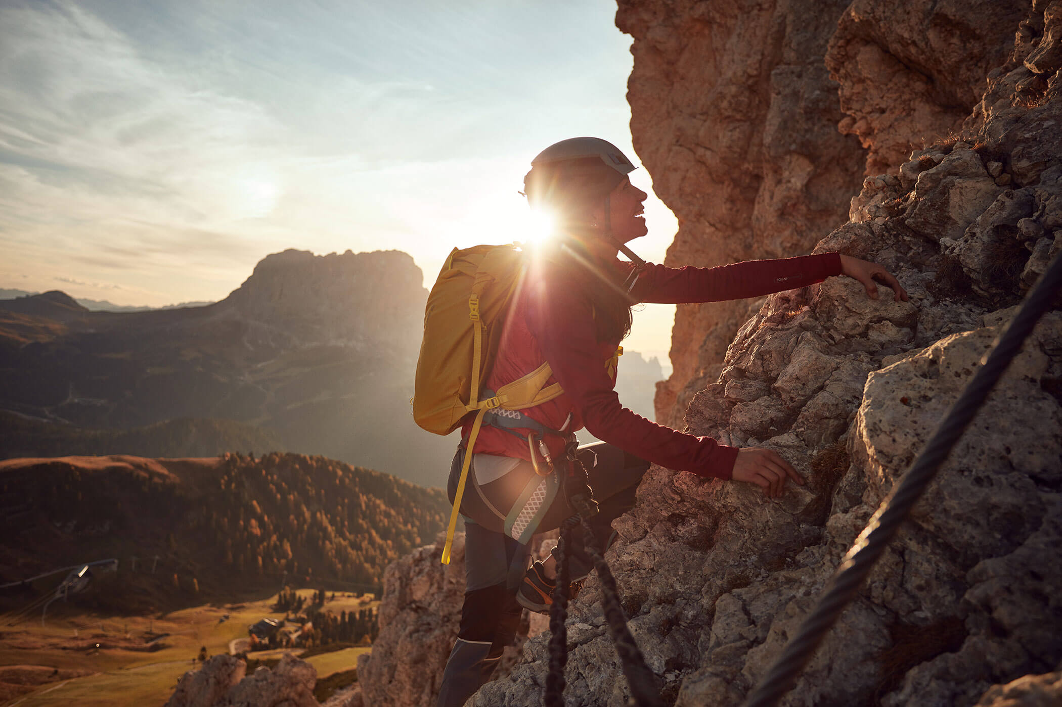 A woman climbing in the South Tyrolean mountains - Hirschenhof