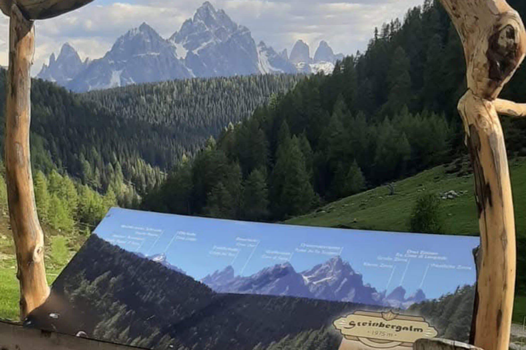 Map explaining the South Tyrolean mountains - Hirschenhof